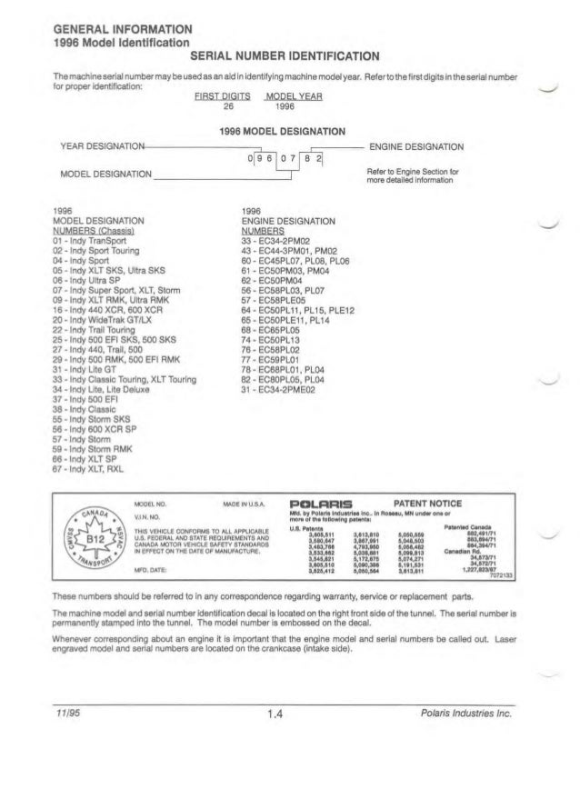 1998 Polaris Indy 500 Snowmobile Service Repair Manual