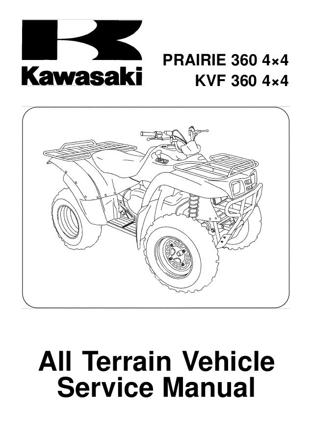08 Kawasaki Kvf360a8f 4x4 Prairie Service Repair Manual