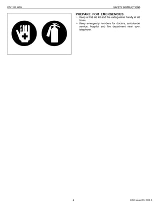 KUBOTA RTV1100 UTILITY VEHICLE UTV Service Repair Manual | PDF