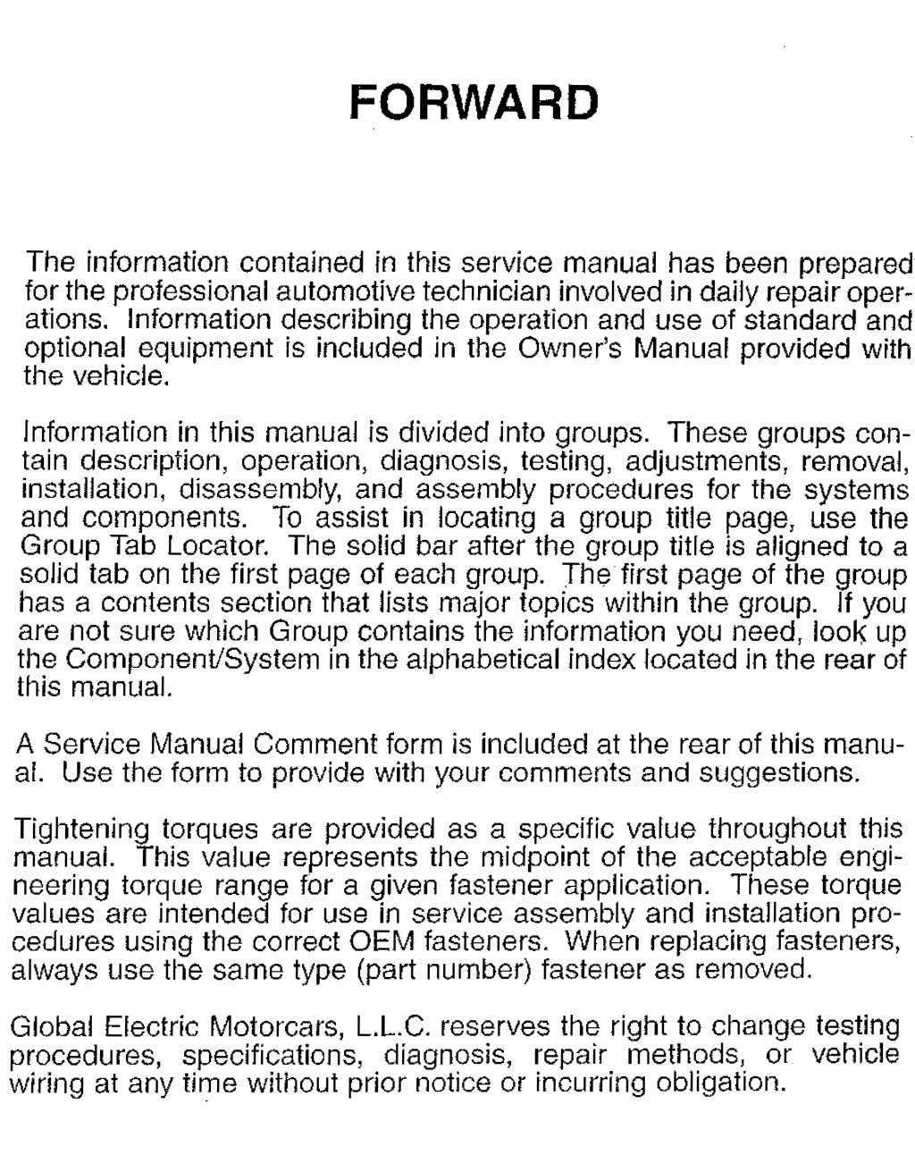 2004 GEM e825 2PSBN Electric Motorcars Service Repair Manual