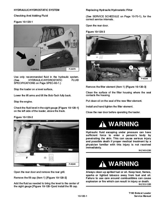 BOBCAT T190 COMPACT TRACK LOADER Service Repair Manual S/N 527811001