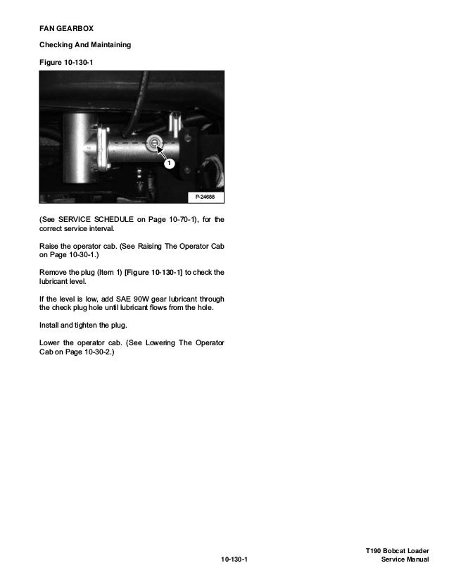 BOBCAT T190 COMPACT TRACK LOADER Service Repair Manual S/N 527811001