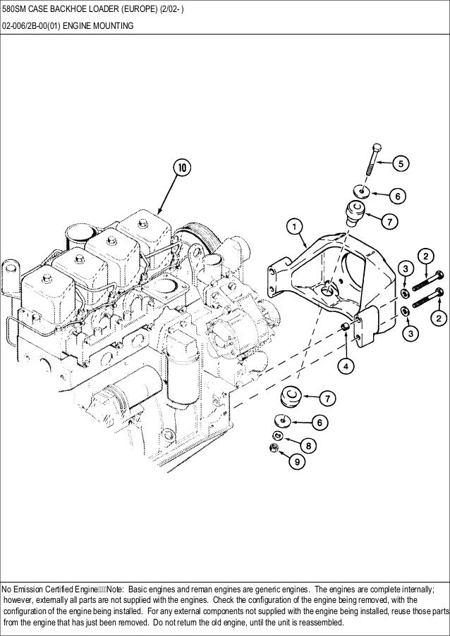 Case 580SM Backhoe Loader Parts Catalogue Manual