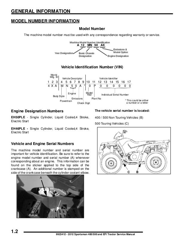 2012 Polaris Sportsman 500 HO Service Repair Manual