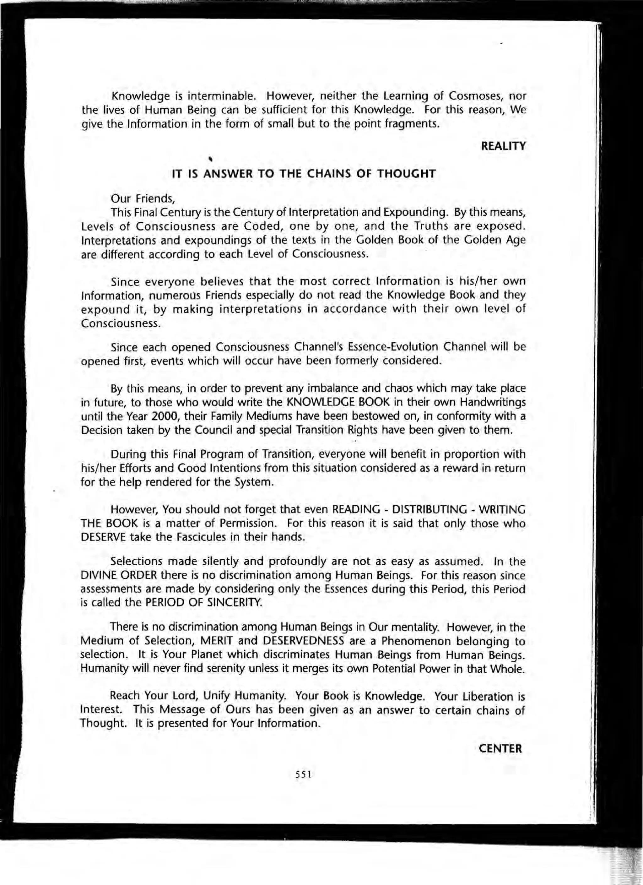 The Knowledge Book (Bilgi Kitabi)