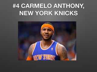 #4 CARMELO ANTHONY,
NEW YORK KNICKS
 