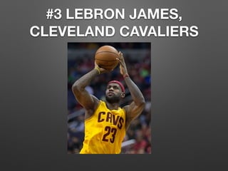 #3 LEBRON JAMES,
CLEVELAND CAVALIERS
 