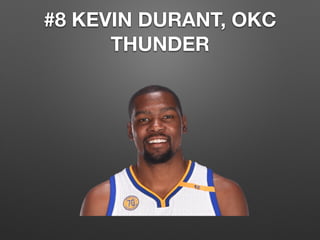 #8 KEVIN DURANT, OKC
THUNDER
 