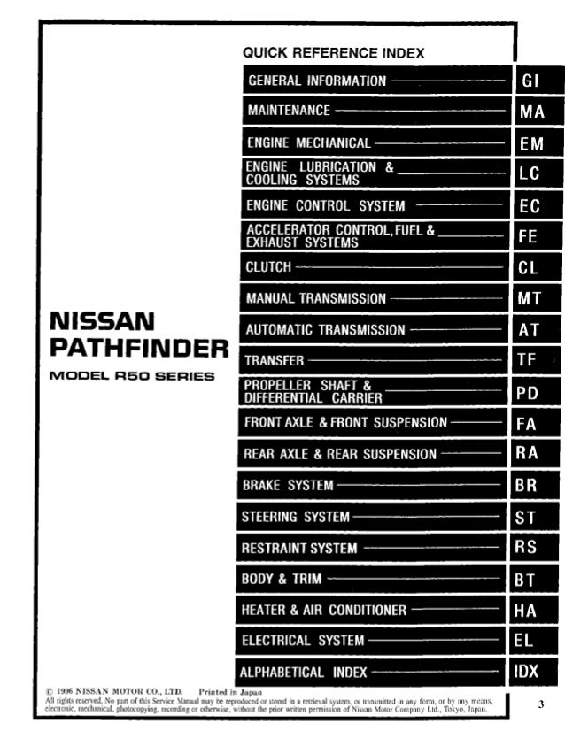 1997 NISSAN PATHFINDER Service Repair Manual