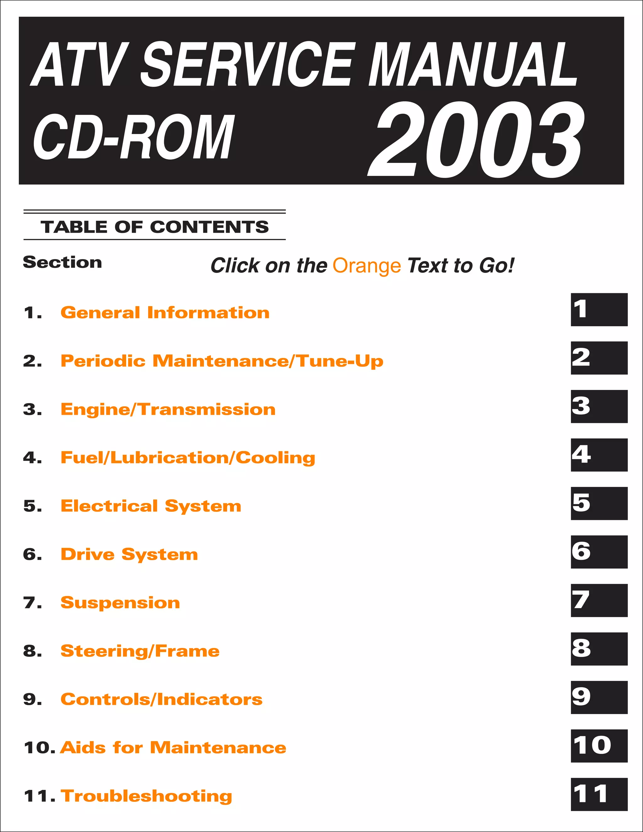 2003 Arctic Cat 250 2x4 ATV Service Repair Manual | PDF