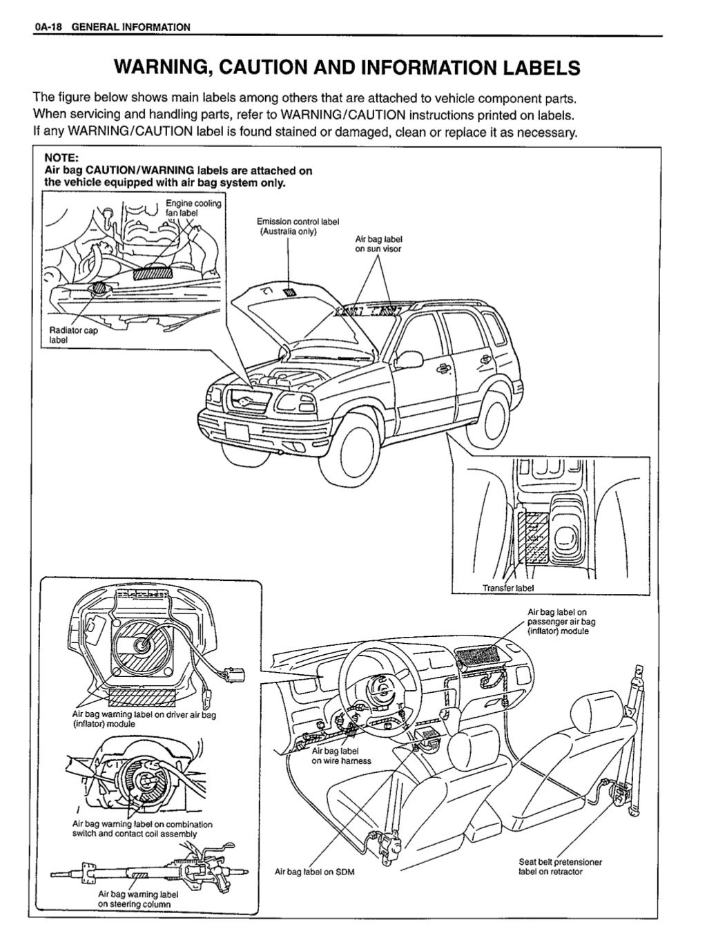 2004 Suzuki SQ416 SQ420 SQ625 Grand Vitara Service Repair Manual