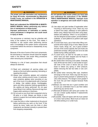 MITSUBISHI FGE15N FORKLIFT TRUCKS Service Repair Manual SN:F25C-50001