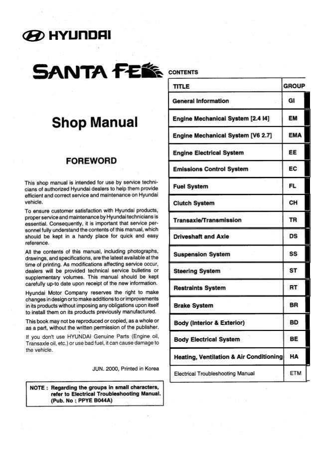 2005 Hyundai Santa Fe Wiring Schematic Database - Wiring Diagram Sample