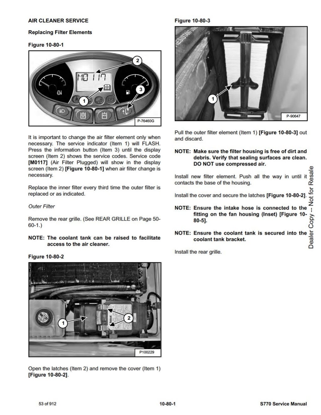 BOBCAT S770 SKID STEER LOADER Service Repair Manual SN：A3P411001 AND
