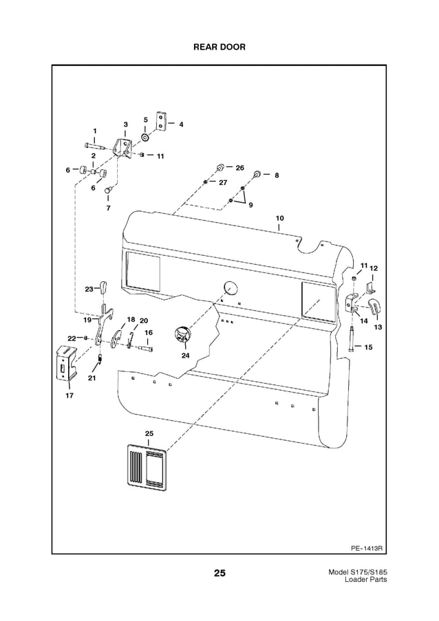 Bobcat S175 S185 Skid Steer Loader Parts Catalogue Manual S/N 5190
