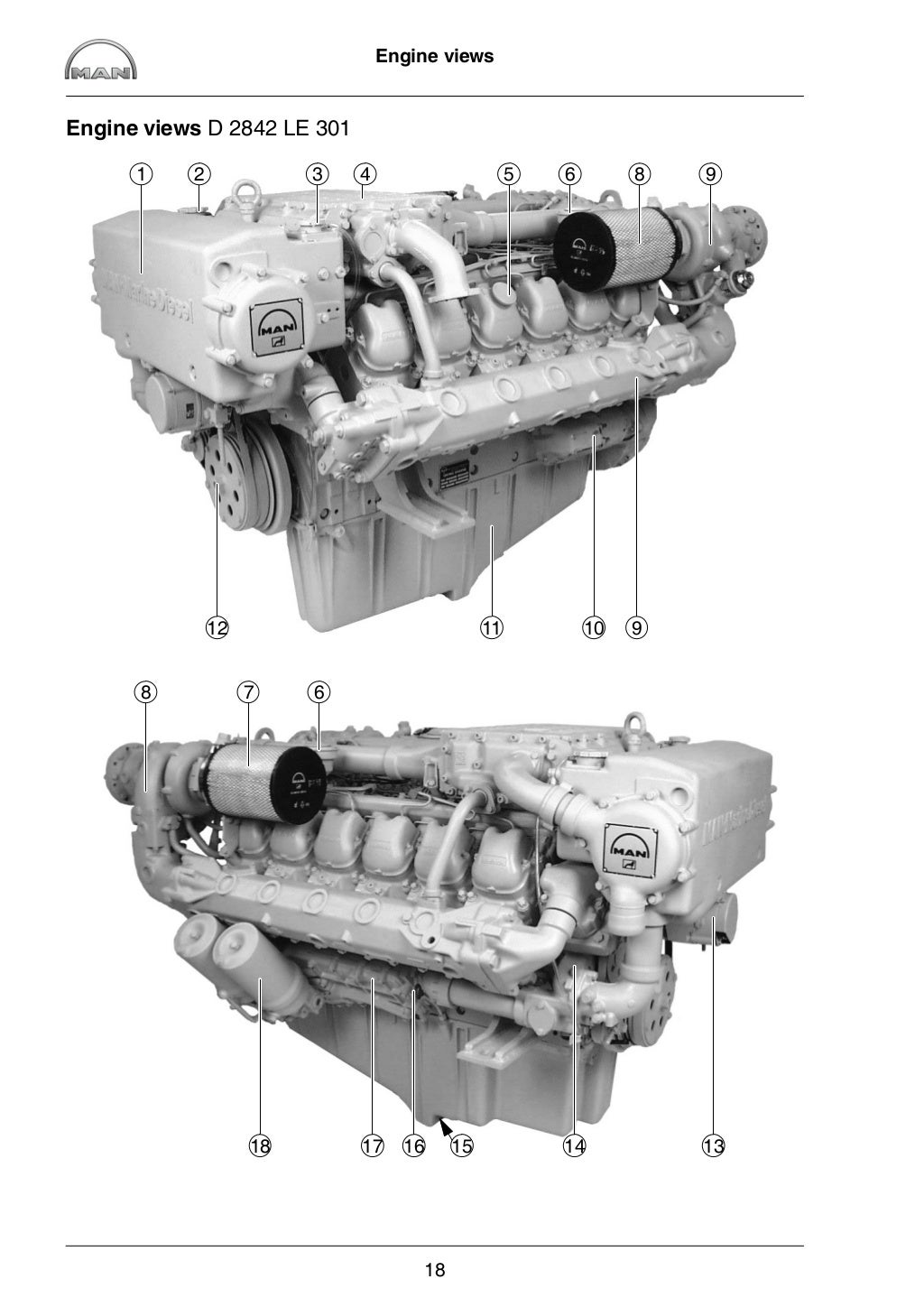 MAN Marine Diesel Engine D 2840 LE 301 Service Repair Manual