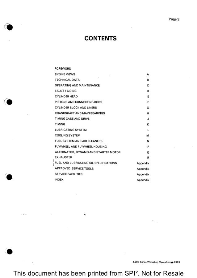 Perkins 203 engine manual