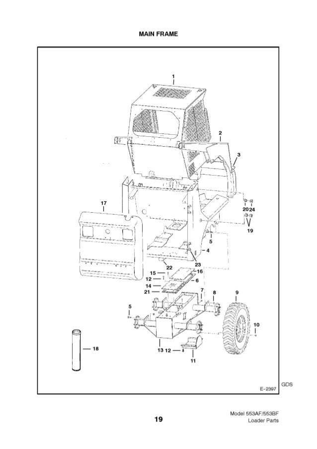 Bobcat 553 AF BF Series Skid Steer Loader Parts Catalogue Manual S/N