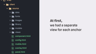 At first,
we had a separate
view for each anchor
 