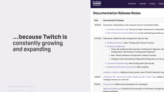 TwitchCon 2018 San Jose, California
…because Twitch is
constantly growing
and expanding
 