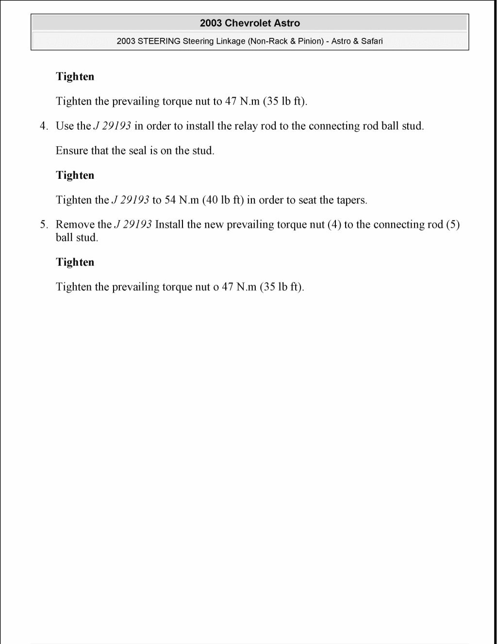 1995 GMC SAFARI Service Repair Manual