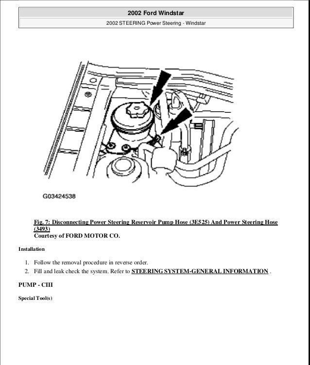 2001 ford windstar power steering pump