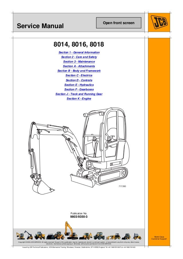 JCB 8014 MINI EXCAVATOR Service Repair Manual SN: 1505500 ... home wiring guide free pdf 