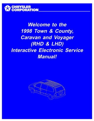 Welcome to the
1998 Town & County,
Caravan and Voyager
(RHD & LHD)
Interactive Electronic Service
Manual!
 