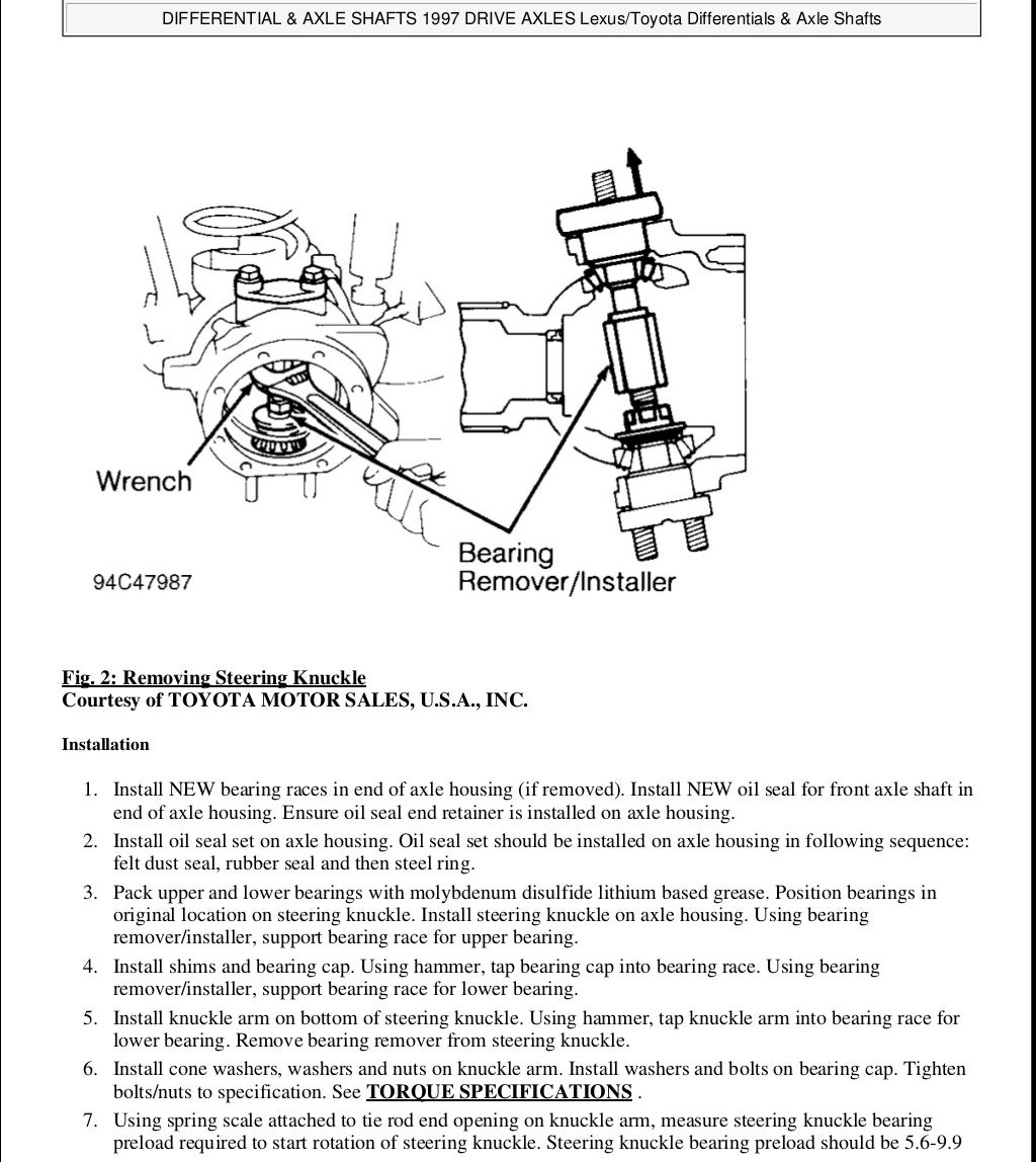1997 LEXUS LX450 (LX450) Service Repair Manual