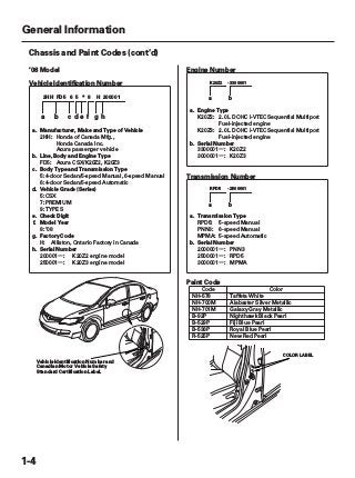 2009 ACURA CSX Service Repair Manual