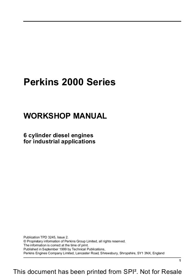 PERKINS 2000 SERIES 2006 DIESEL ENGINE Model 2006TG2A