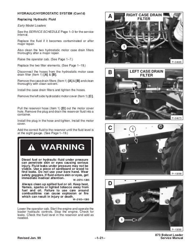 BOBCAT 873 SKID STEER LOADER Service Repair Manual S/N 514115001 & Ab…