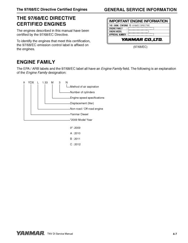 YANMAR 4TNV98T INDUSTRIAL ENGINE Service Repair Manual