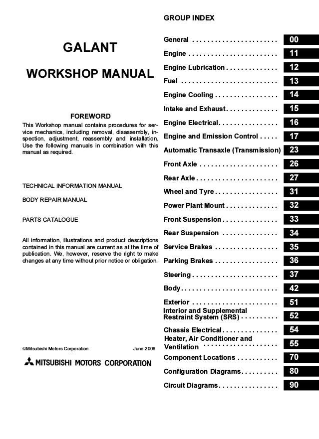 2006 Mitsubishi Galant Wiring Diagram