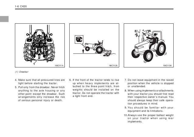 Kioti Daedong CK20 Tractor operator’s manual