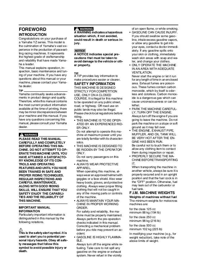 2010 Yamaha YZ250F(Z) Service Repair Manual