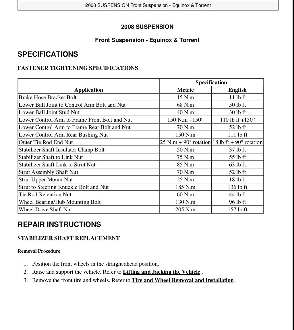 2005 Chevrolet Equinox Service Repair Manual