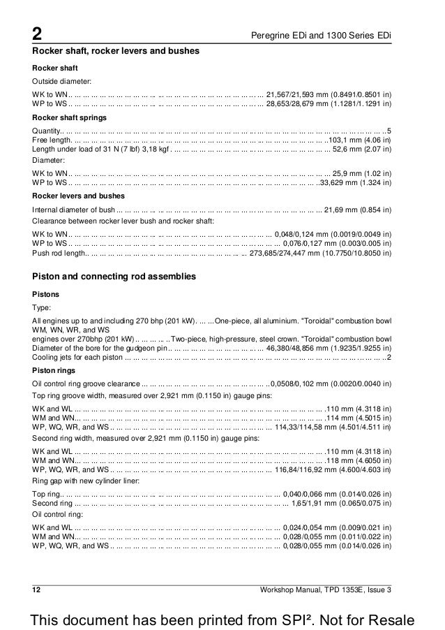 PERKINS PEREGRINE EDI AND 1300 SERIES EDI WN DIESEL ENGINE Service Re…