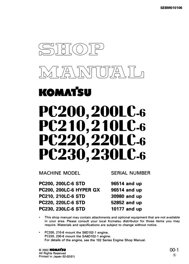 Komatsu shop manual