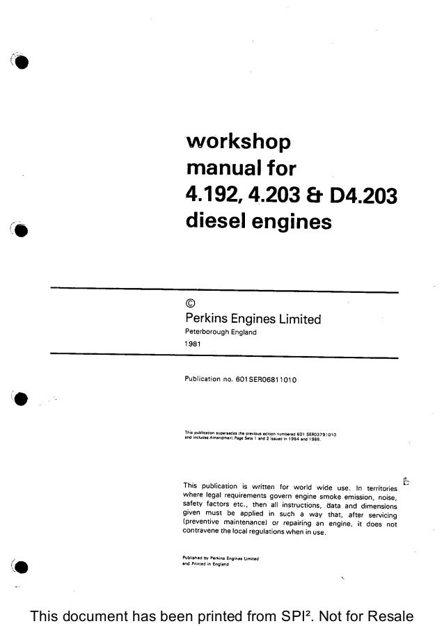 Perkins 4 203 engine parts