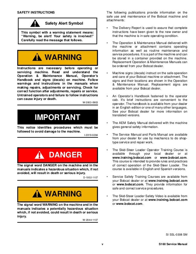 BOBCAT S160 SKID STEER LOADER Service Repair Manual S/N 530060001 & A…