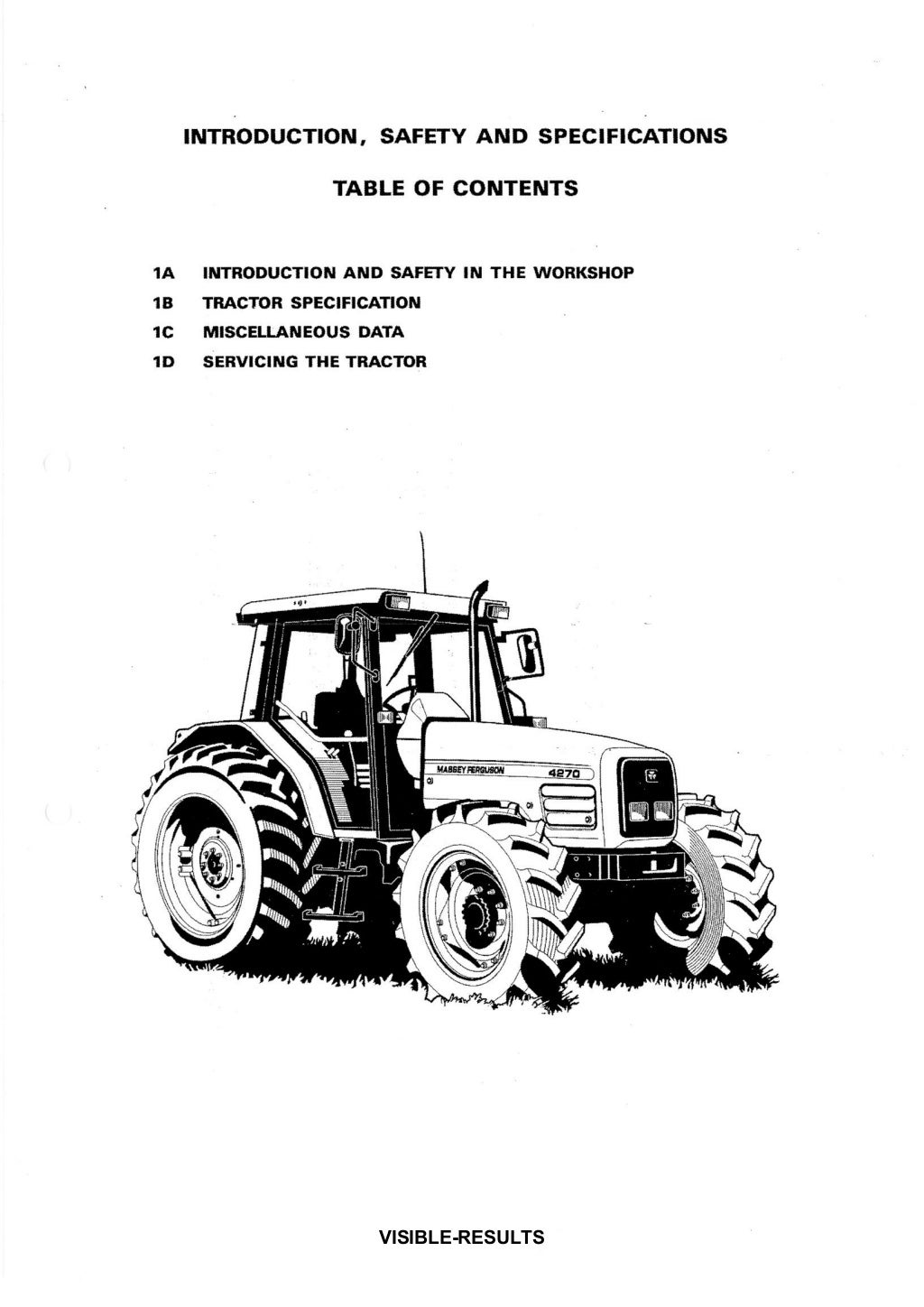 Massey Ferguson MF 4263 Tractor Service Repair Manual