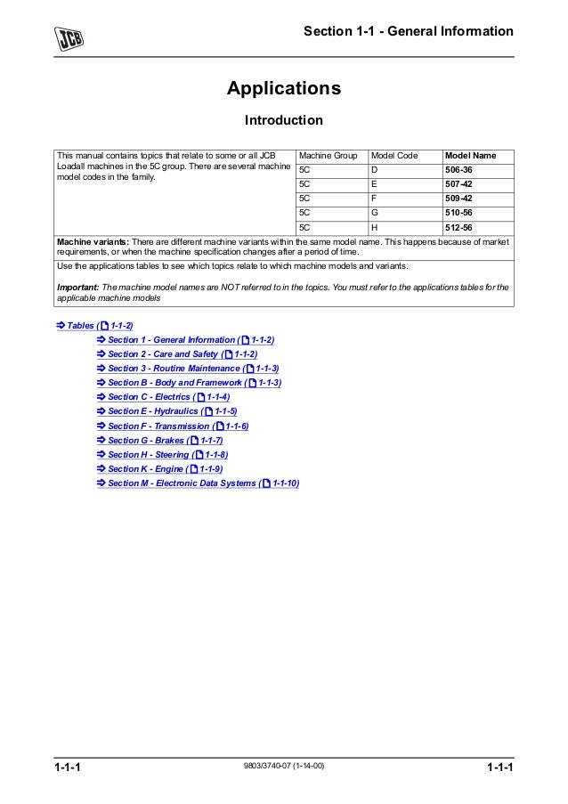 Jcb 510 56 Telescopic Handler Service Repair Manual