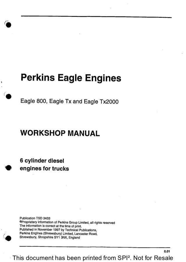PERKINS EAGLE SERIES EAGLE TX Service Repair Manual
