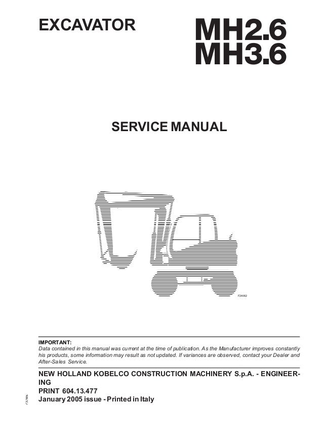 New Holland Mh2 6 Midi Wheel Excavator Service Repair Manual