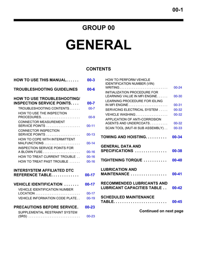 2007 Mitsubishi Eclipse Service Repair Manual | PDF