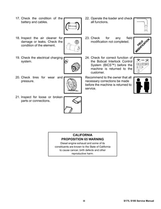 BOBCAT S175 SKID STEER LOADER Service Repair Manual S/N A8NY11001 ...