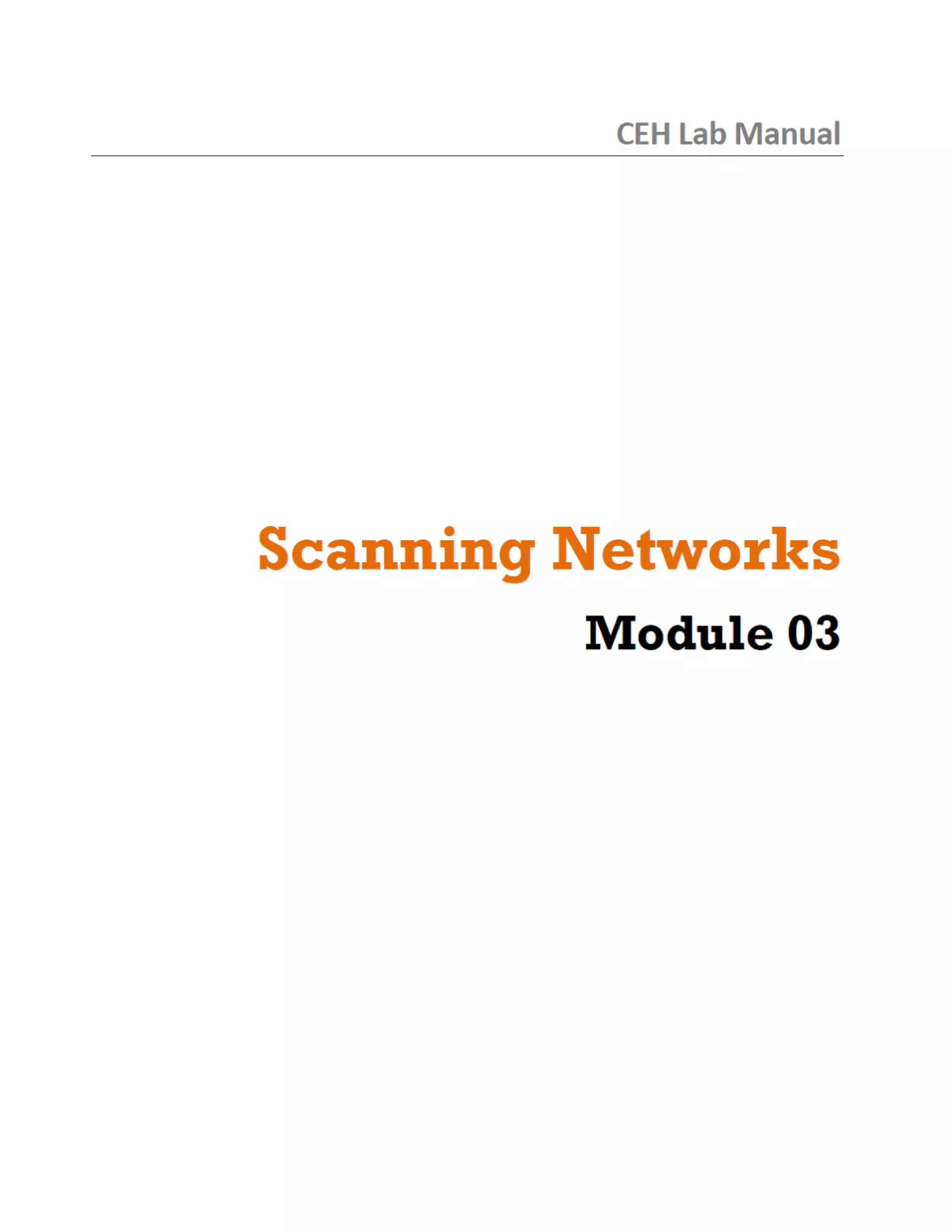 Cehv8 Labs - Module03: Scanning Networks.