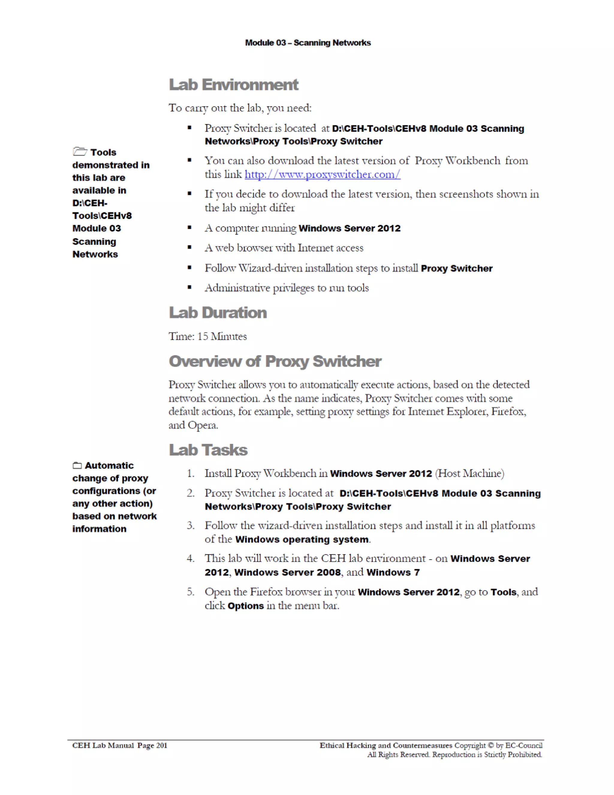 Cehv8 Labs - Module03: Scanning Networks.