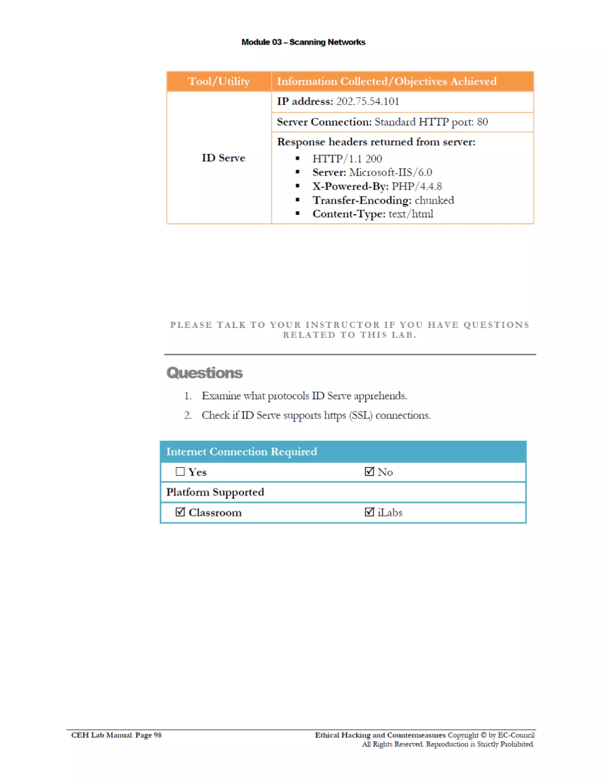 Cehv8 Labs - Module03: Scanning Networks.